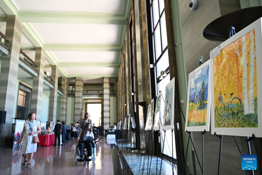 People visit exhibition themed "Accessibility for All" in Geneva, Switzerland